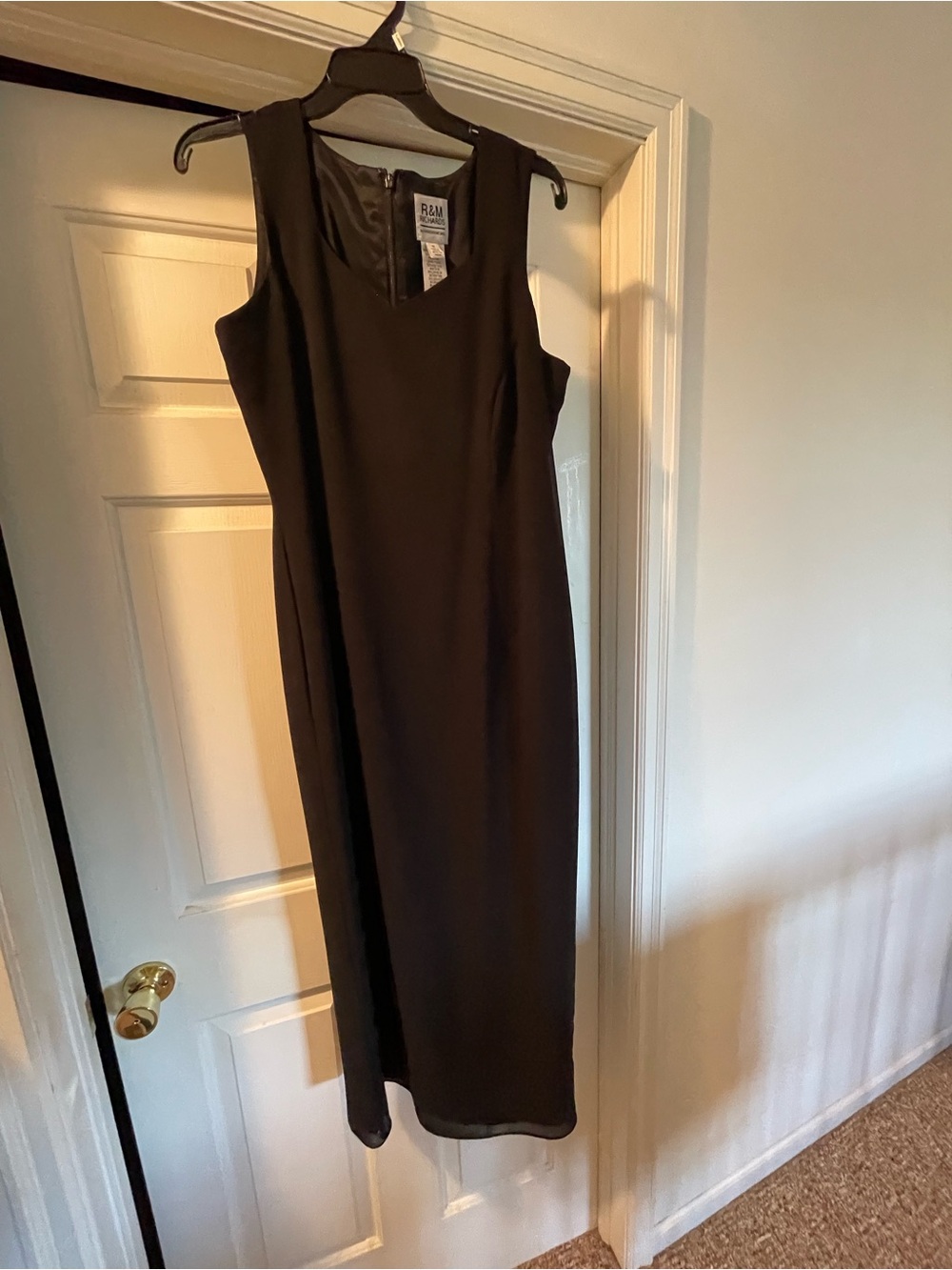 R&M Richards Black Midi Sheath Dress
